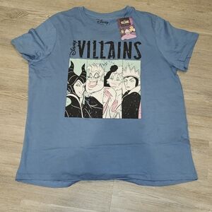 Disney Villains Graphic T-Shirt Adult Womens Blue Primark Exclusive PICK SIZE